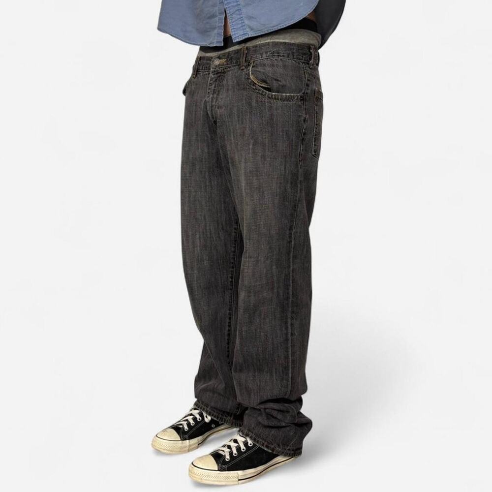Y2K Calvin Klein Baggy Loose Fit Faded Black Jeans